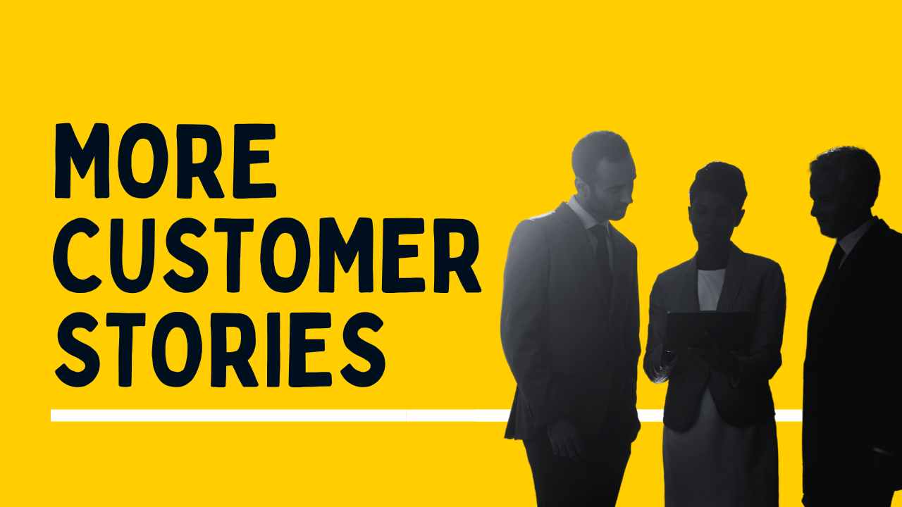 Mini Mba more customer stories, yellow background